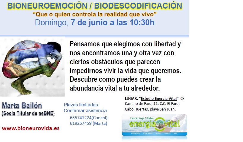 Charla biodescodificación 7 junio 2015